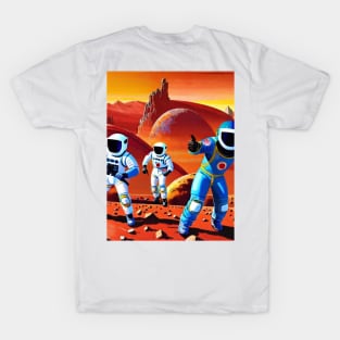 Retro Astronauts on Mars T-Shirt